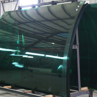 热弯弯钢玻璃定制 旋转门工程建筑弧形钢化玻璃 弯钢玻璃